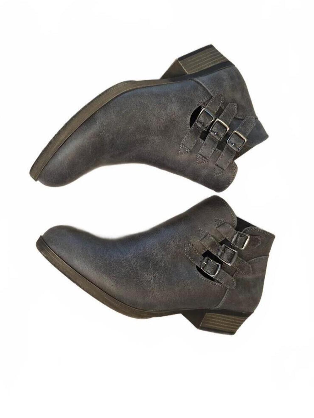 London Fog Women's Tommy Ankle Boot Grey Cowboy Sz 10M